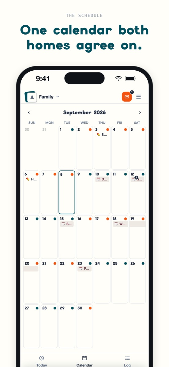The calendar drawn from the custody pattern